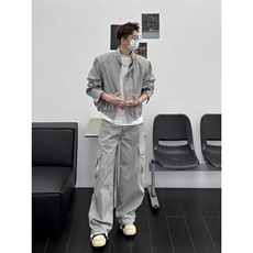 现货得物二开复古工装宽松立领水洗cleanfit夹克美式JK1252-P98，男装夹克，星座1103-3
