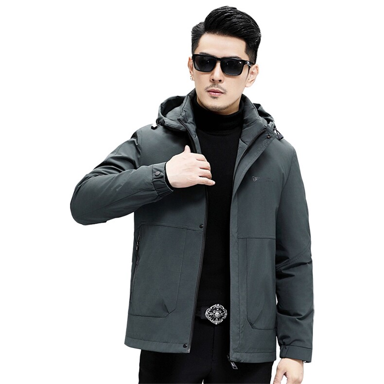B6828钱塘2020-3商务休闲厚款百搭有帽冬季中年男士羽绒服P198,男装羽绒服,钱塘207-3