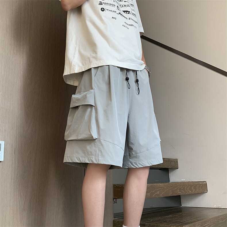 夏季新款冰丝速干工装五分短裤XZ604-DK227-P35控48,男装牛仔裤,星座604