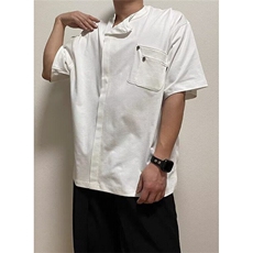 夏季日系纯色口袋圆领拼接设计索罗娜短袖款复古休闲T恤TT68，男装T恤，星座1116A（原606A-3）