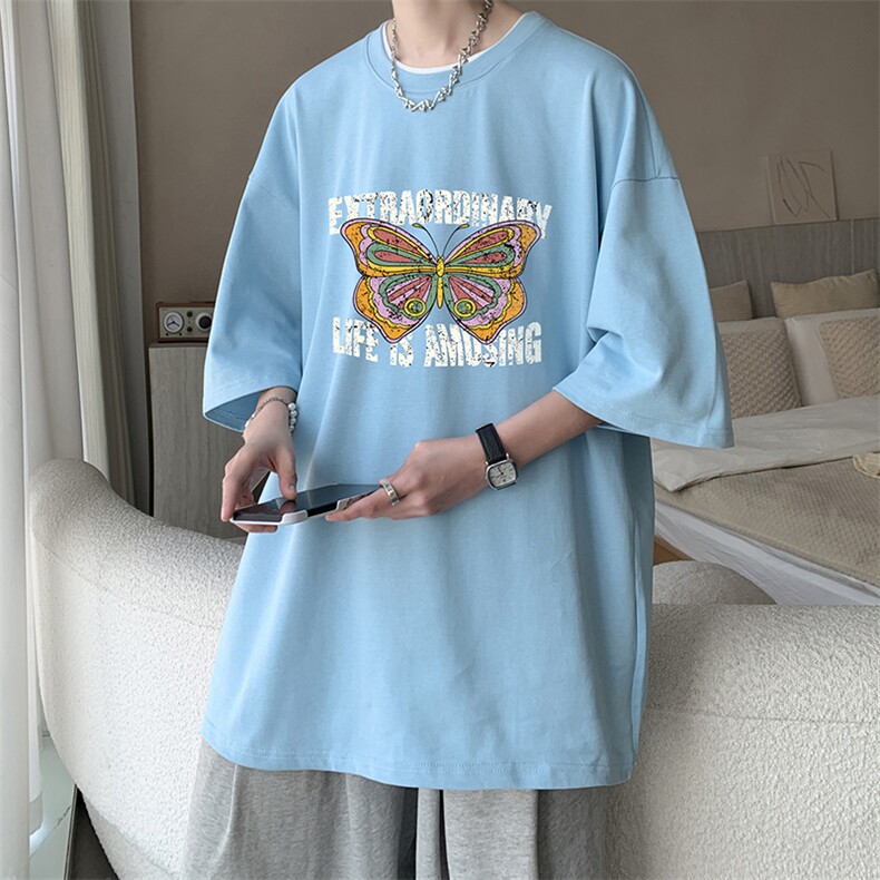 230g重磅纯棉短袖t恤男大码半袖半截袖 DX17366-P20图片