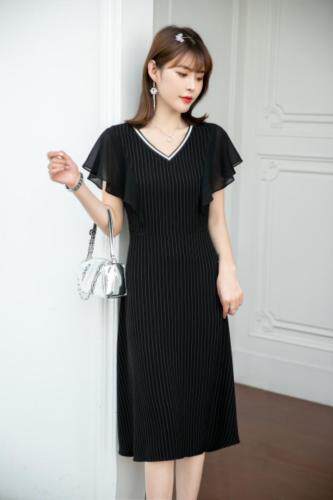 现货供应：真丝雪纺连衣裙M一XXL，女装连衣裙，拉思维加丝