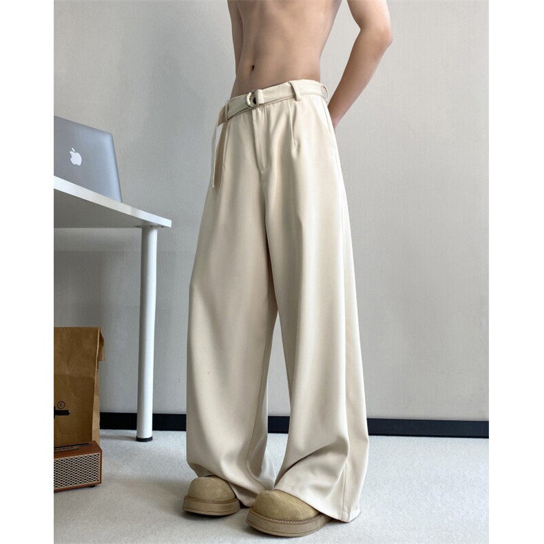 弯刀微喇西裤男款春秋季cleanfit潮牌高级感美式垂坠感阔腿休闲裤，男装西裤，电商B315