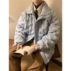 1定制面料棉衣大码M-5XL港风情侣半高领棉服外套男8707P125控168，男装棉衣，星座226-2
