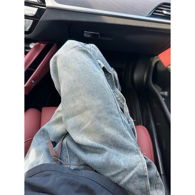 水洗做旧工装牛仔裤男痞帅炸街裤子潮牌牛仔长裤1001-1-K7036-P48,男装牛仔裤,星座1001-1