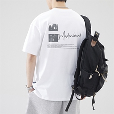 水浆印花工艺重磅洗水短息宽松微落肩款男T恤A329-T8064-P48，男装T恤，电商A329