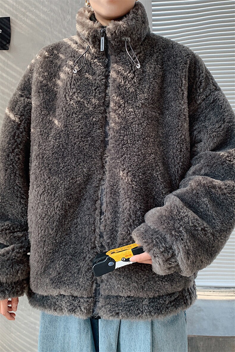 港风外景冬季宽松百搭棉服男羊羔毛情侣棉衣外套男7956P105控149,男装棉衣,星座226-1