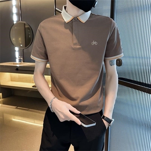 主推款短袖T恤翻领Polo衫单车刺绣轻奢高级感上衣D342-T0232-P55图片