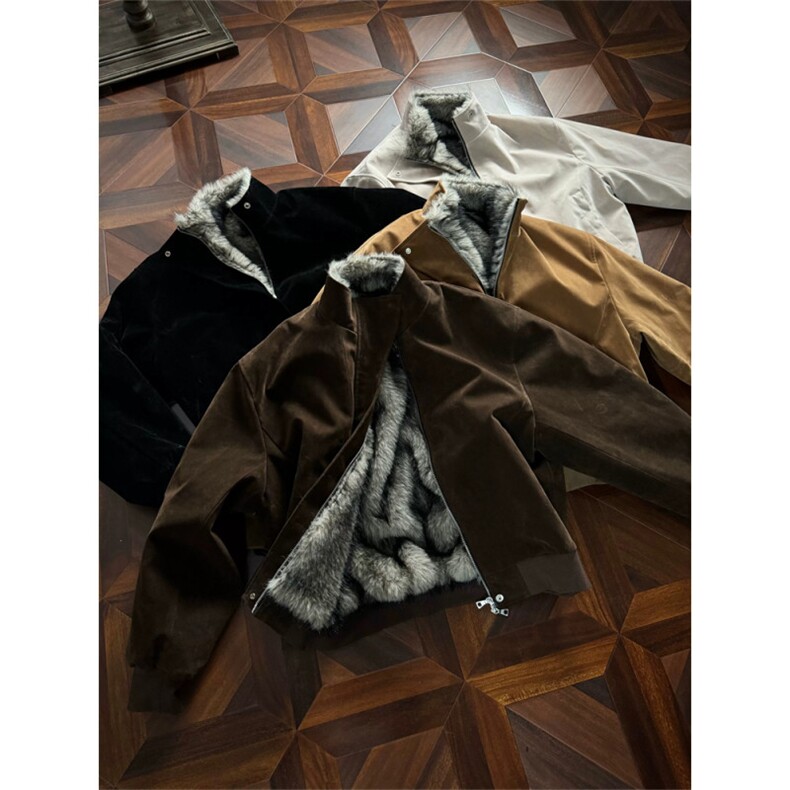 XZ-1005-1-HXD1021-P138-猎装狼王夹克麂皮座山雕正肩立领外套，男装夹克，星座1005-1