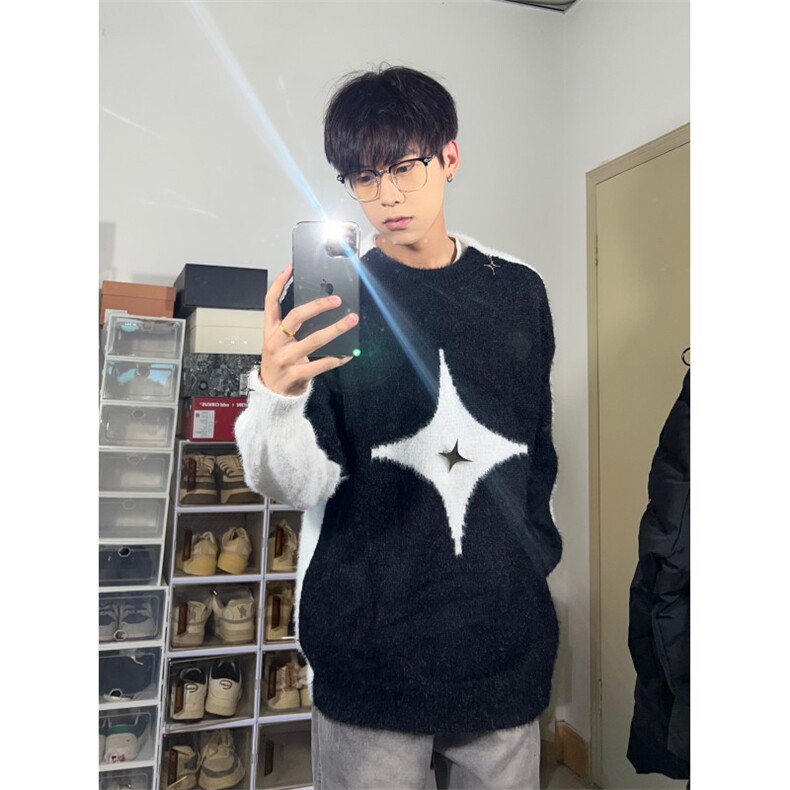 博主图cleanfit毛衣男秋冬款高级感宽松针织衫线衣MYC05-P78,男装针织衫/毛衣,星座1007（原301D）