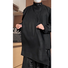 2025春装麂皮绒新风新中式个性长袖T恤卫衣打底衫WY851-P50，男装T恤，电商A057