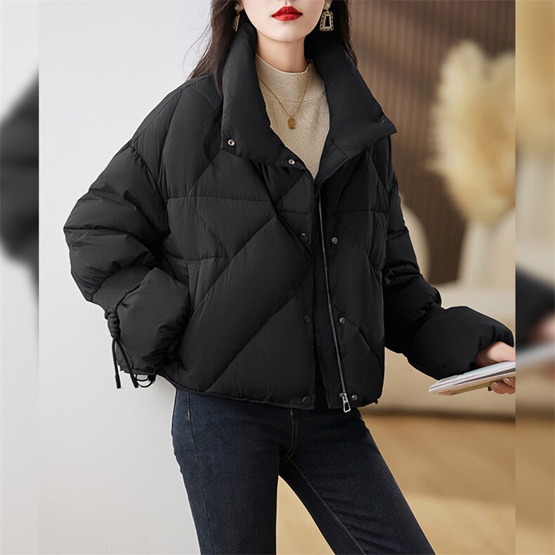 简约时尚立领防风保暖短款90羽绒服,女装羽绒服,臻衣坊