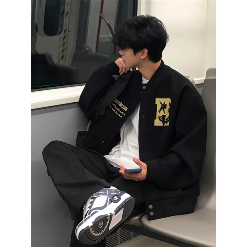 J9908-P58美式潮牌高街刺绣痞帅飞行夹克棒球服外套图片