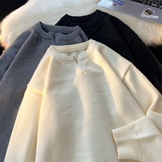 8XL-M高品质V领毛衣大码针织上衣休闲慵懒风纯色打底衫MY1508/P68，男装针织衫/毛衣，电商B238