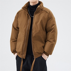现货冬季美式休闲加厚雪山外套夹克立领纯色三防户外工装棉服，男装夹克，电商A486