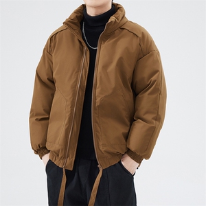 现货冬季美式休闲加厚雪山外套夹克立领纯色三防户外工装棉服图片
