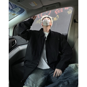 翻领外套男休闲潮牌运动百搭高街美式青少年潮流夹克JK7704/P68图片