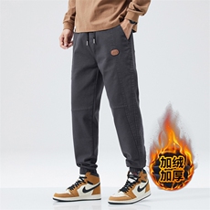 秋冬季加厚男士休闲裤宽松百搭运动裤束脚长裤子J666-P40/加绒P50，女装休闲裤，星座509