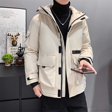 万件现货新款店主风男士修身连帽户外工装白鸭绒羽绒服，男装羽绒服，星座301D-5(原星座1415）