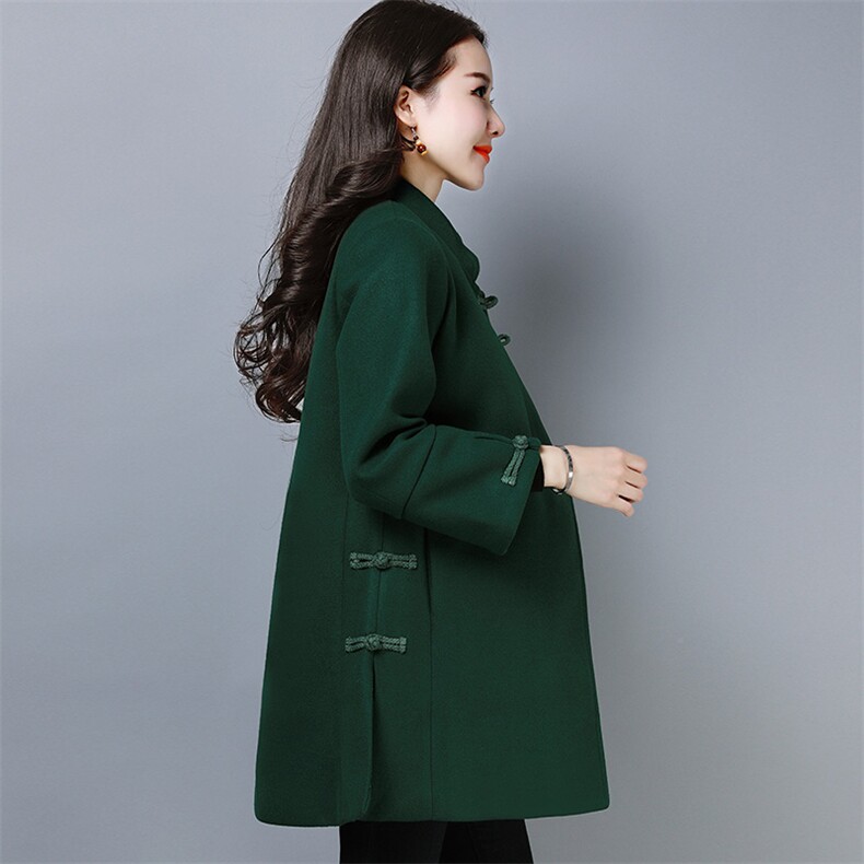 舒适口袋排扣长袖时尚潮流毛呢外套2020年冬季休闲,女装毛呢外套,琦鑫阁（原依鑫阁）