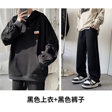 黑色上衣+黑色裤子