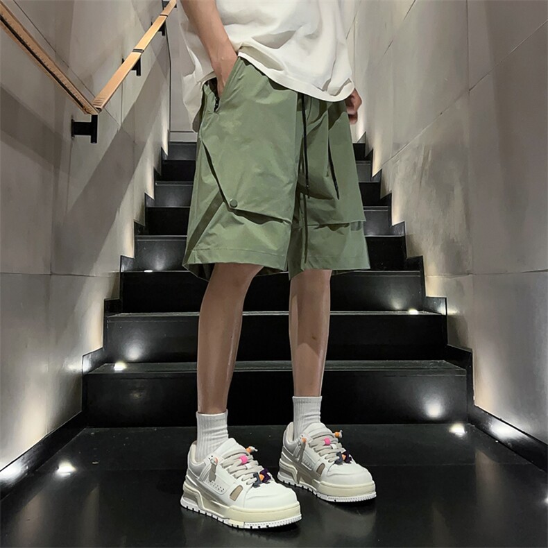 工装短裤男士夏季新款速干五分裤纯色短裤宽松百搭日系休闲短裤潮图片 工装短裤男士夏季新款速干五分裤纯色短裤宽松百搭日系休闲短裤潮图片
