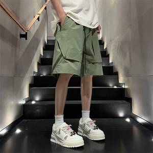 工装短裤男士夏季新款速干五分裤纯色短裤宽松百搭日系休闲短裤潮图片