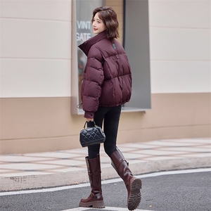 美拉德洋气时尚短款连帽羽绒服女2025秋冬季新款小个子白鸭绒外套图片
