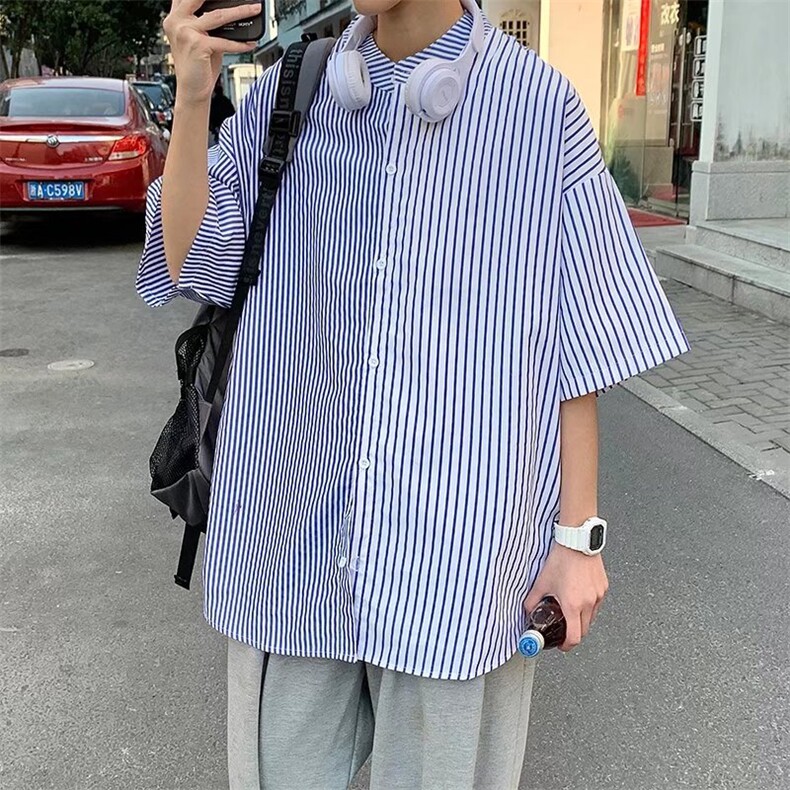 短袖衬衫春款男港风潮流C325P31,男装衬衫,星座1116-2