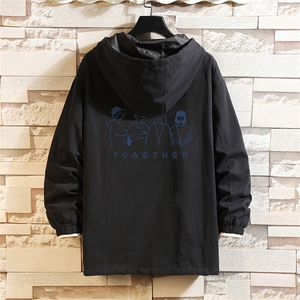 JK41191-P85 加棉款-P115  纯棉连帽夹克男士大码工装夹克男 砖墙图片