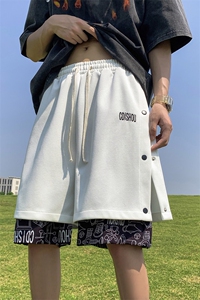 250g重磅刺绣排扣假两件短裤大码休闲五分裤 FSDK05 P38严控58图片