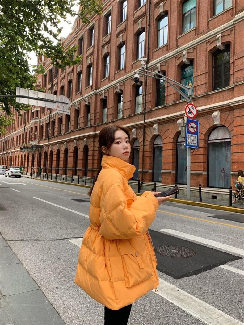 [现货]糖果色抽绳羽绒服，女装羽绒服，名依人