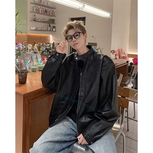 F551P75秋装PU皮夹克男生机车外套短款男装上衣图片