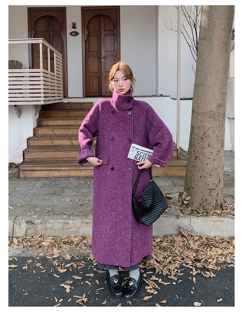 双面大衣女高级感气质洋气高个子长款毛呢外套冬，女装双面呢大衣，浙宝290（原306）