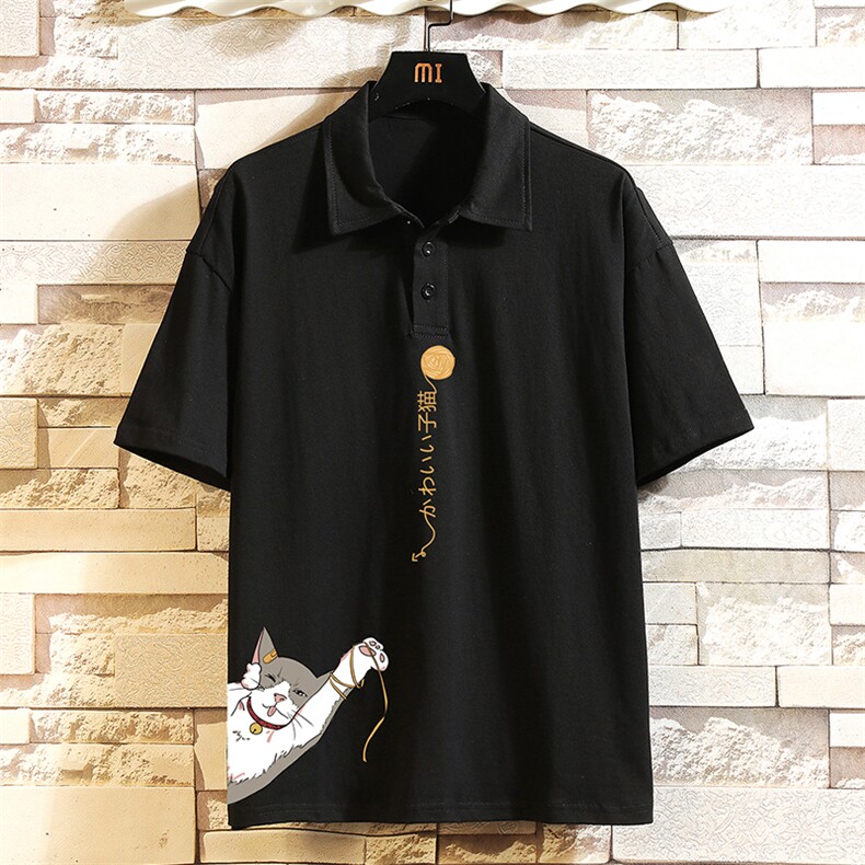 PL29013-P35翻领短袖polo衫男大码宽松半袖t恤男砖墙挂拍，男装Polo衫，电商A040A