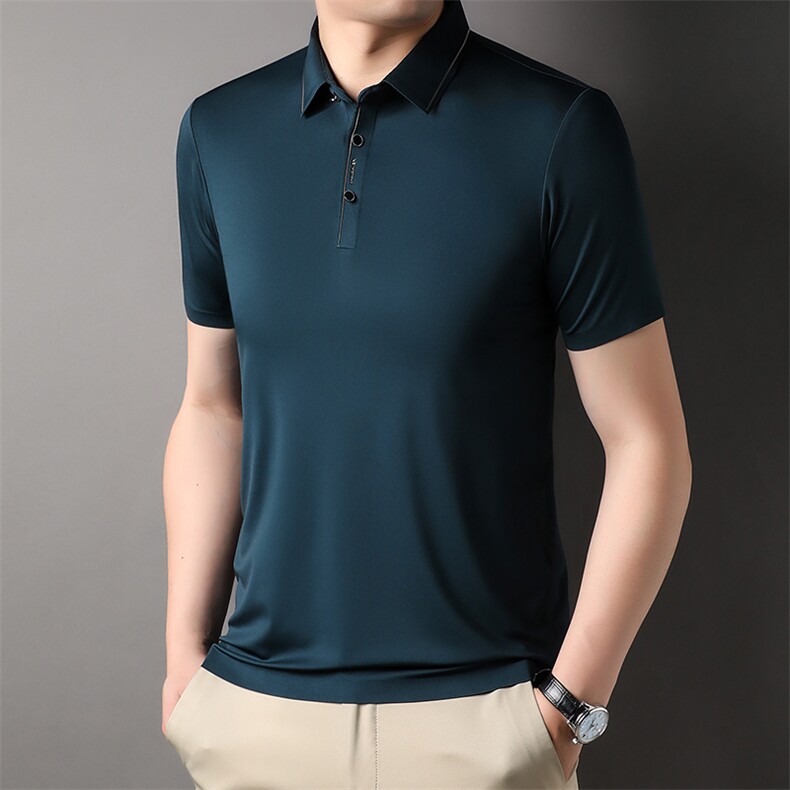 LM6352男士2023年夏季新款百搭T恤男短袖商务休闲体恤男P48图片