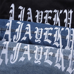 25春季新款水洗字母刺绣宽松工装牛仔夹克外套N608/P105148图片