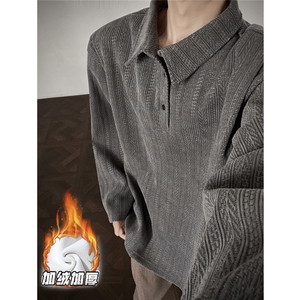 现货T1015-常规P35特控68 加绒P40特  大码麦穗条长袖T恤图片