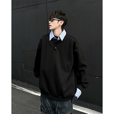 假两件条纹拼接卫衣女休闲百搭长袖上衣WY06624-P48，男装卫衣，星座308B-2