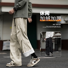 加绒加厚伞兵冲锋裤工装裤潮流宽松直筒休闲裤JRTP11:3059.9，男装工装外套，星座718-1