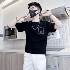 短袖T恤男简约刺绣潮流百搭社会小伙半袖衣服301C-DT89-P48控68，男装T恤，星座301C（原B323）