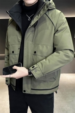 标50绒备货连帽防水冲锋衣冬季男士羽绒服外套8878-P235控298，男装夹克，电商B338