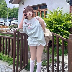 万针全刺绣工艺抖音得物高品质260克重磅纯棉双纱美式高街短袖T恤，男装T恤，电商A486
