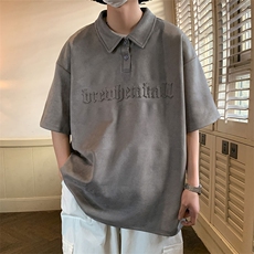 麂皮绒钢印POLO衫翻领夏季短袖T恤T22P45，男装T恤，电商A458A