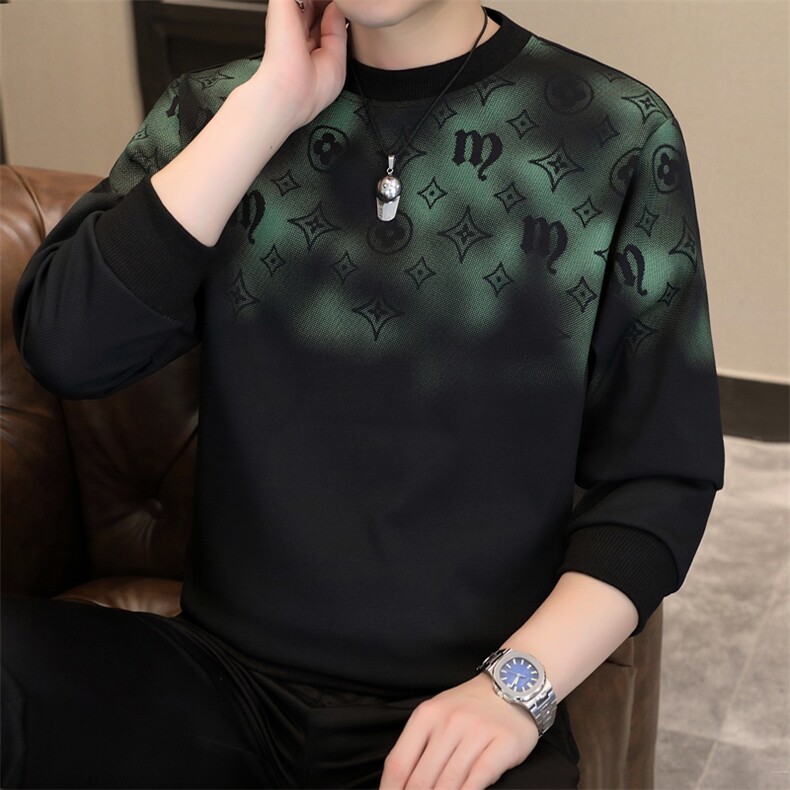 秋季男士休闲时尚圆领套头卫衣打底衫L6003--P37,男装T恤,星座310B-3