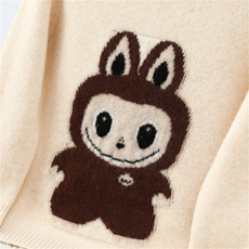 2025年秋季新款拉布布提花针织儿童羊毛衫时尚休闲通勤百搭，童装儿童羊毛衫，凯思米羊绒