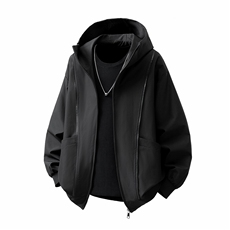 可二开拉链装饰解构大码M-5XL夹克男聚酯纤维JK78092P69控108，男装夹克，星座227-7