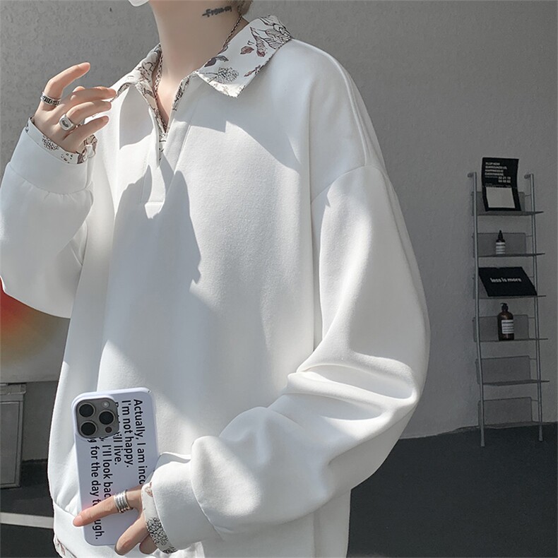 秋冬男士韩系老钱风假两件卫衣宽松拼接休闲上衣外套特P50,女装短外套,电商B319