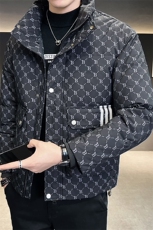 B字母印花羽绒服男冬季新款立领白鸭绒外套B317/2028/P175，男装羽绒服，电商B317