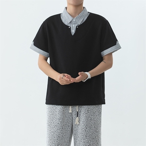 YK86087-P32 53.4%棉46.6%聚酯纤维polo衫男款短袖短宽衬衣潮图片